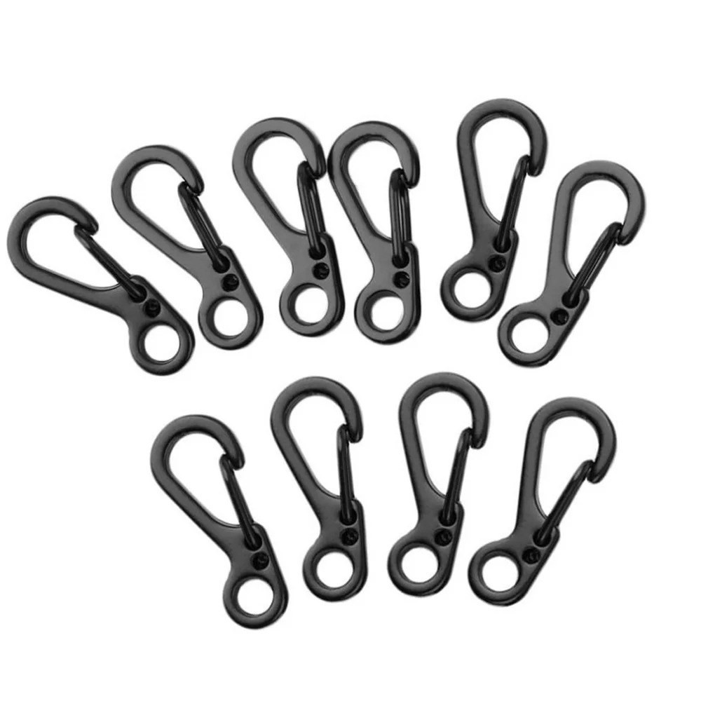 10Pcs/Lot Outdoor Mini Aluminium Alloy Hang Buckle Survival EDC Gear Carabiner Key Chain Clip Quickdraw Key Chain Travel Tools
