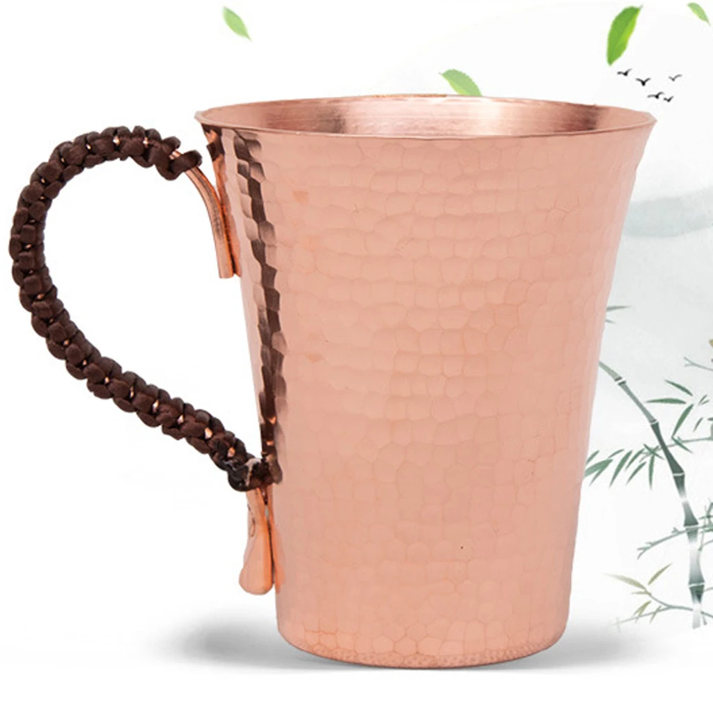 Moscow Mule Copper Mugs Solid Copper Drinking Cup for Moscow Mule Cocktail Wine Coffee Tea Drinks Beverage, 2 Sizes to Choose