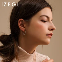 ZEGL anel de orelha para as mulheres temperamento simples círculo personalidade senso de design pequena jóia da orelha(China)