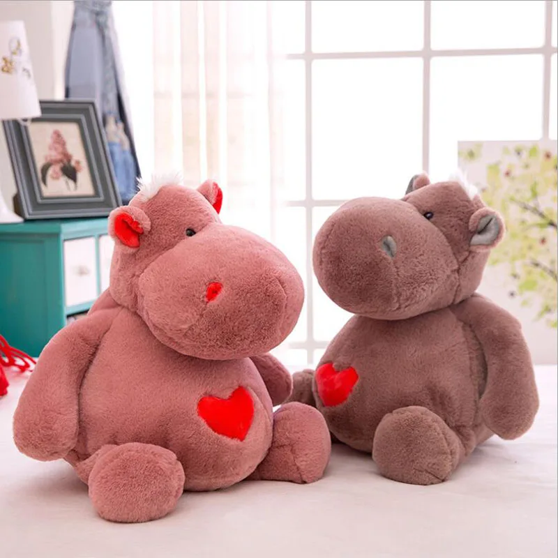 

Lovely Love Heart Hippos Short Plush Toys Stuffed Animal Soft Plush Doll Comforting Doll Toy Children Birthday Gift