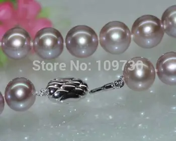 

Jewelr 00371 2row 25" 14MM round lavender bead necklace