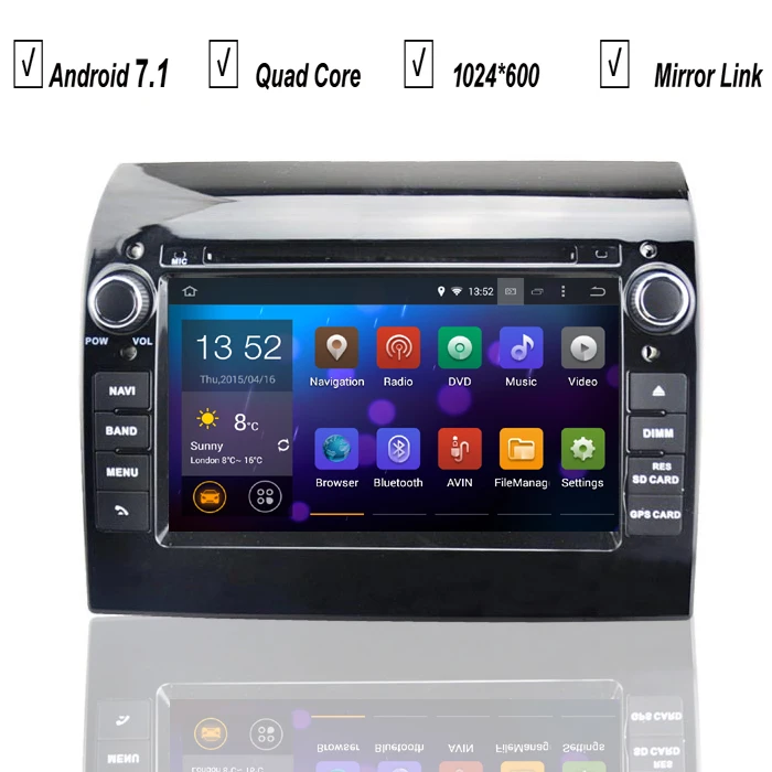 

Auto Navigation Car Android 8.0 DVD GPS Player for FIAT Ducato 2011-2015 Radio RDS Bluetooth Mirror Link Map DAB+DVR OBD Wifi