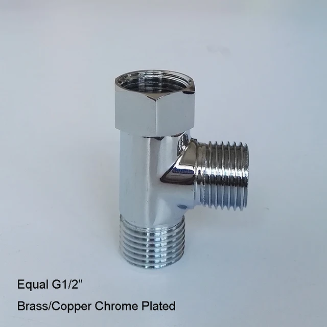 G1/2" Tee 3 Way Plumping Pipe Fittings Chrome Plated Brass T type