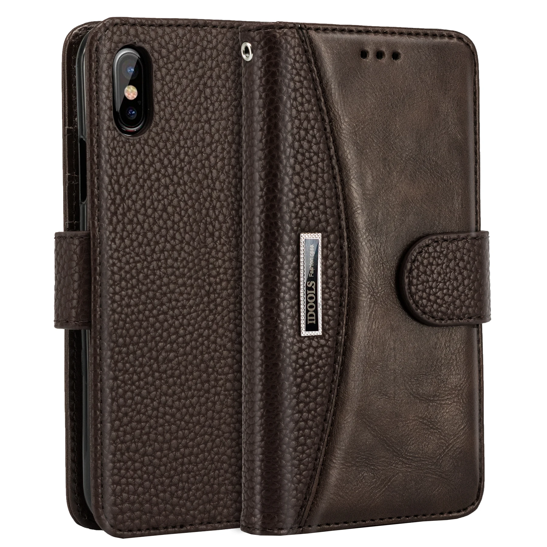 for iPhone X Case IDOOLS Original PU Leather Vintage Covers Wallet Mobile Phone Accessories Bags Cases for iPhone X Celular