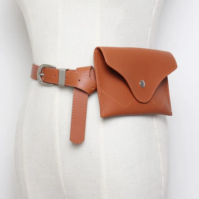 

Fashion Design Women brown PU Leather Waist Bag Women's Mobile Phone Bags HOT black Small Funny Pack Female Pin Buckle Belt jean