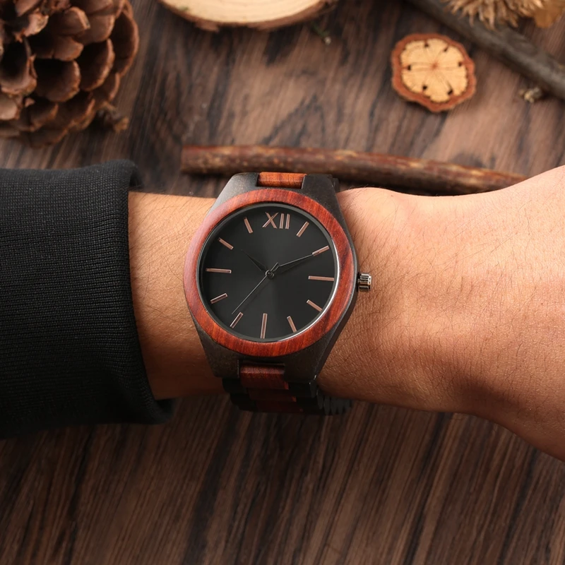 100% Handmade Bamboo Wooden Watches Men Quartz Sports Full Wood Bracelet Analog Wristwatch Gift Top Clock Relogio Masculino 2019 (5)