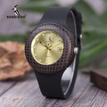 

BOBO BIRD Women Wooden Wristwatch Show Date Quartz Ladies Watch Special engraving relogio masculino