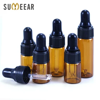 100Piece/Lot 2ml 3ml 5ml Portable Amber Glass Dropper Bottle Brown Color Essential Oil Bottles Empty Cosmetic Containers 5ml10ml15ml20ml30ml50ml100ml empty cosmetic dropper bottle blue essential oil containers glass pipettes essence package