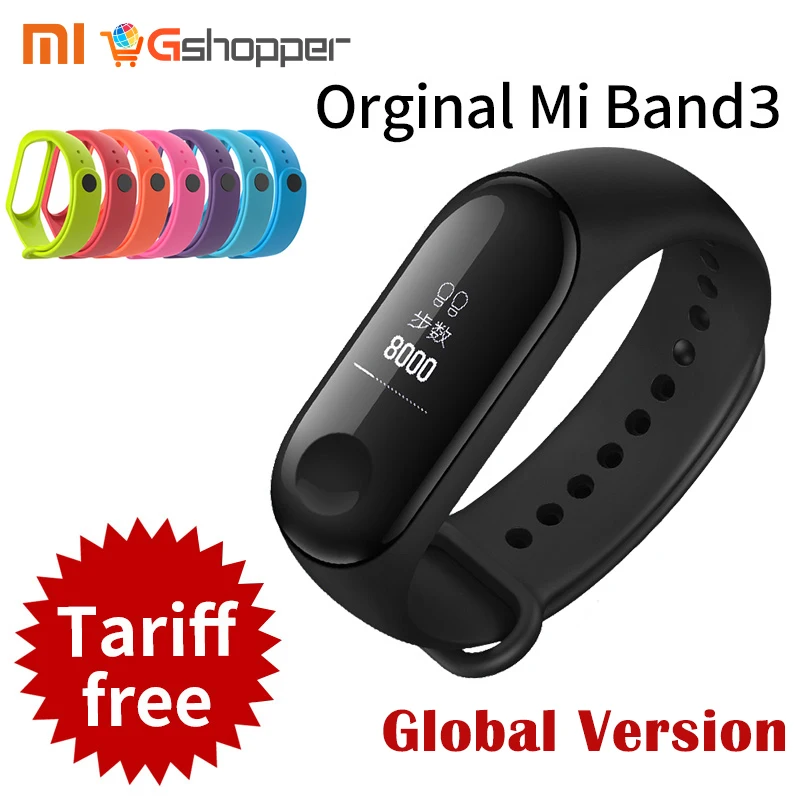 

Global Version Original Xiaomi Mi Band 3 Miband 3 Fitness Tracker Heart Rate Monitor 0.78'' OLED Display Touchpad Android IOS