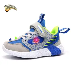 Dinoskulls 2019 детская обувь дети мальчик со светодиодной подсветкой обувь для мальчиков, Сникеры Mesch дышащая обувь кроссовки малыша Size27-34