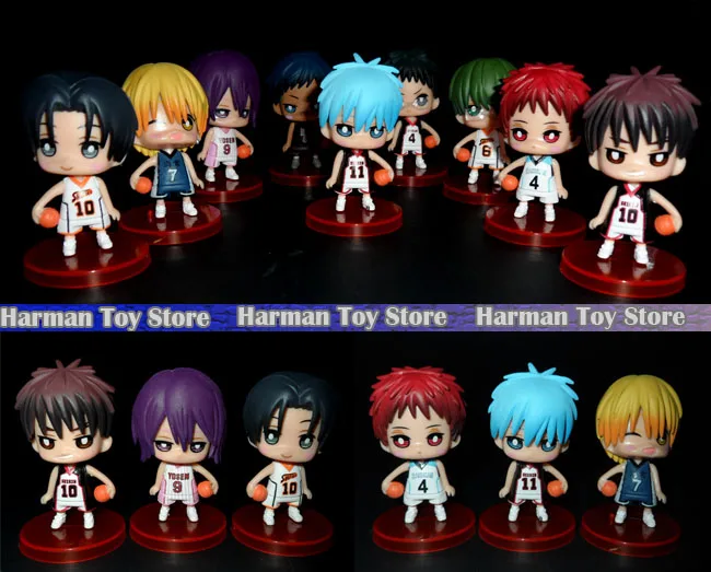9pcs/lot 5cm Kuroko's Basketball/The basketball which kuroko plays PVC Action Figure Japanese anime figure Q version | Игрушки и