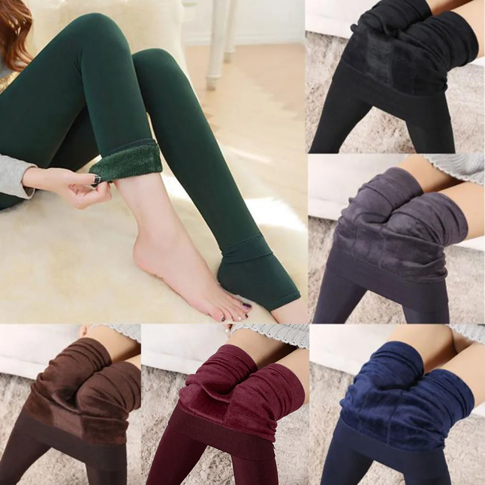 Winter Warm Women Leggings Thick Warm Fleece Lined Slim Skinny Foot