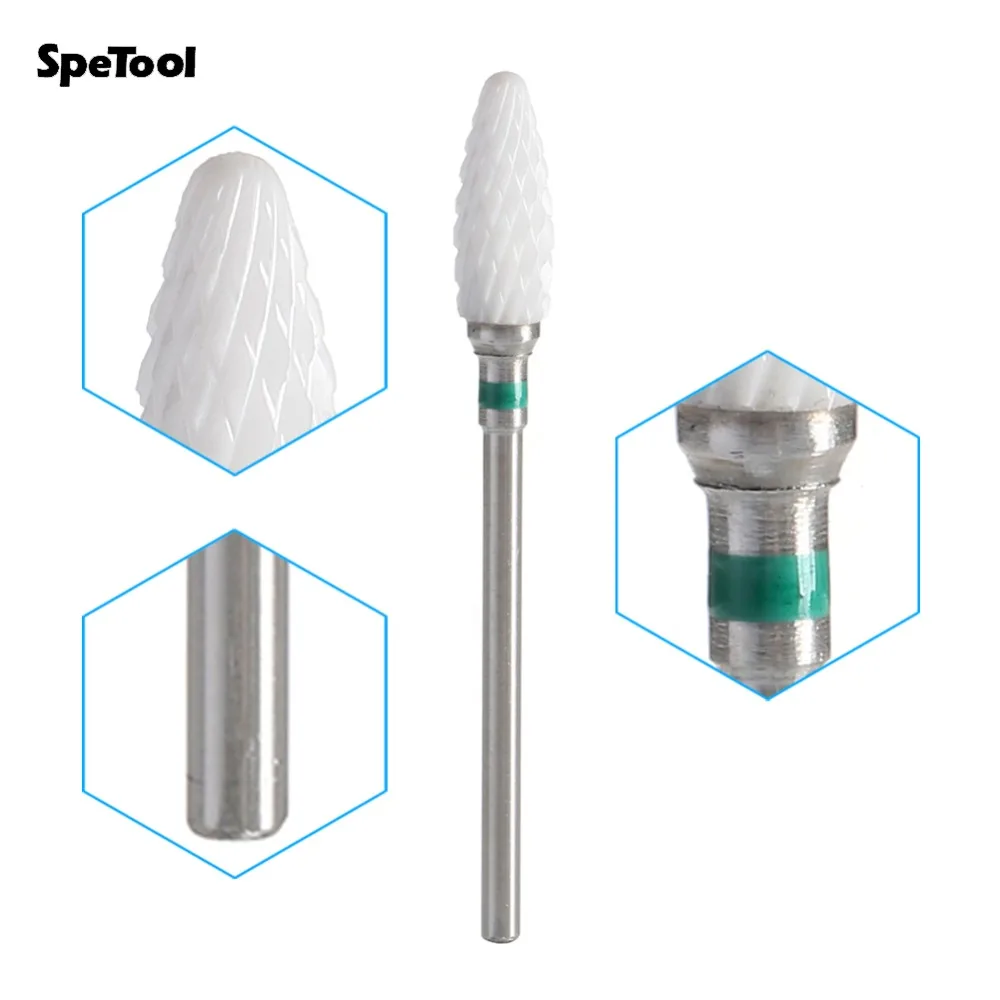

SpeTool Electric Nail Drill Bits Zirconia Ceramic Nail Bits Professional Pedicure Grinding Manicure Files Cuticle Coarse Bullet