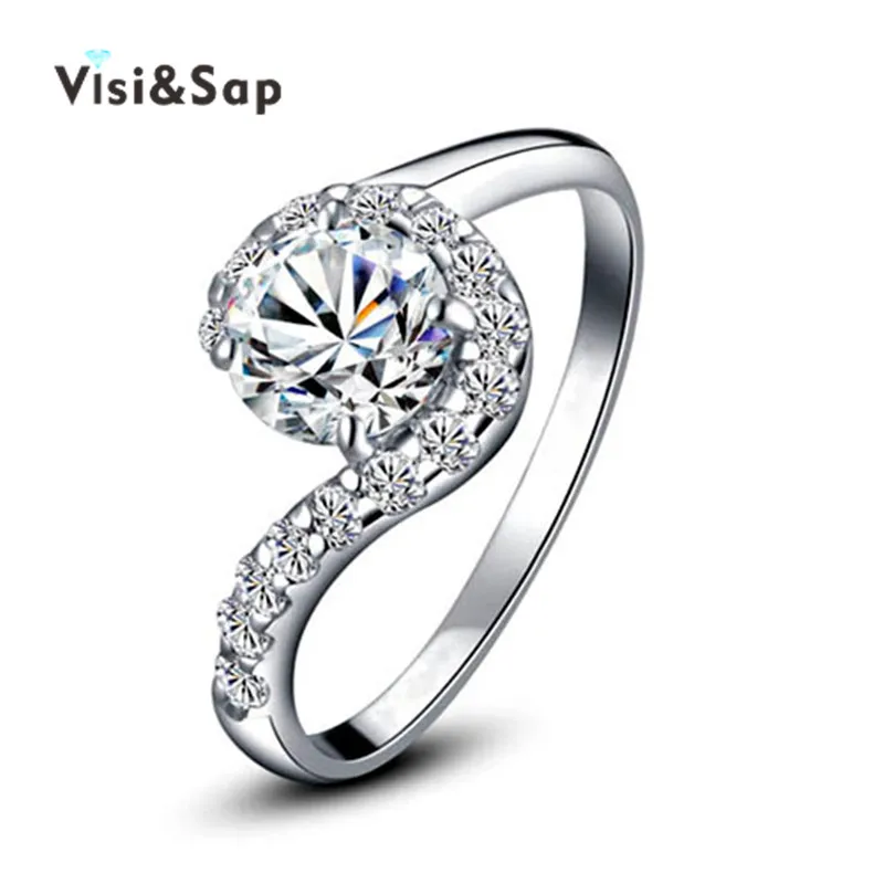

Vissap S925 Rings for women Silver Vintage jewelry platinum filled engagement bague wedding bague for female Bijoux hot style