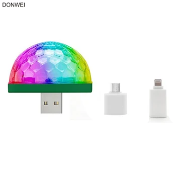 

DONWEI Mini 3W RGB Crystal Magic Ball Holiday Light Night Lights Music Control Flashes Light for Concert Disco KTV Xmas Party