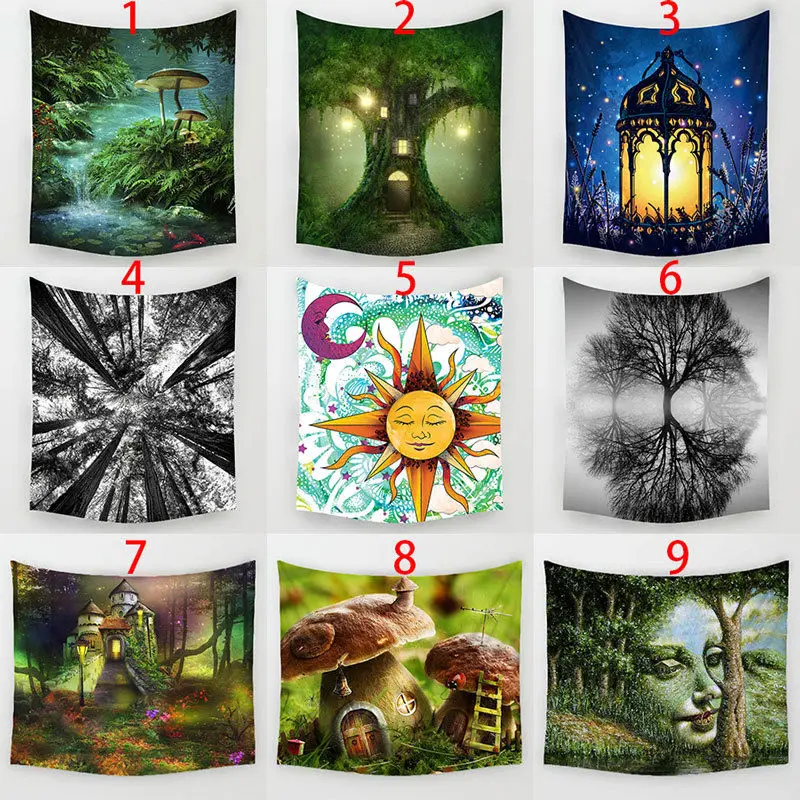 Fairy Forest Tapestry Bohemian Wall Hanging Tapestry Forest Starry Night Tapestry for Home Wall Decorations Tapestries