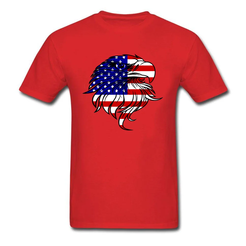 Prevailing American Eagle PatriotIndependence Day T-shirts O-Neck 100% Cotton Men T Shirt Short Sleeve Summer Fall Tops T Shirt American Eagle PatriotIndependence Day red