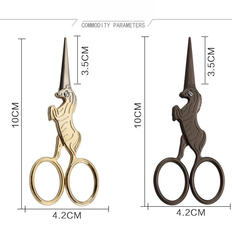Винтажные ножницы с единорогом, швейные портновские ножницы, нитевые ножницы для обрезки ткани, одежды, вышитые ножницы ручной работы