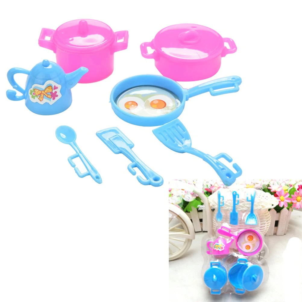

7 Items/set Simulation Mini Tableware Doll's Kitchen Cooking Toys for Barbie Early Learning Education