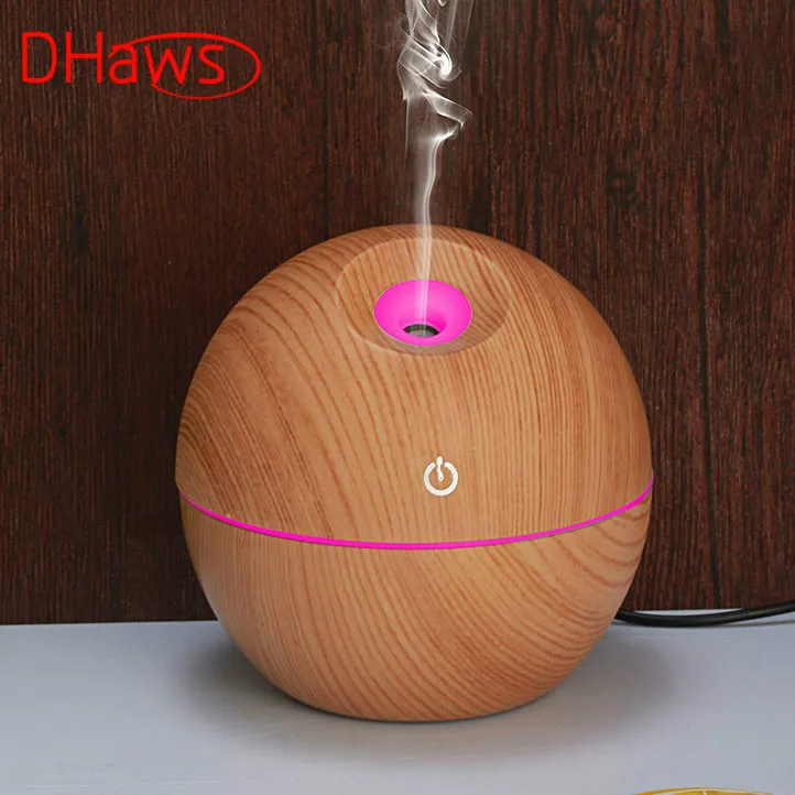 

DHaws 130ML Wood Grain Humidifier Umidificador USB Mini Humidifier Essential Oil Aroma Diffuser Child Mist Maker for Home Office