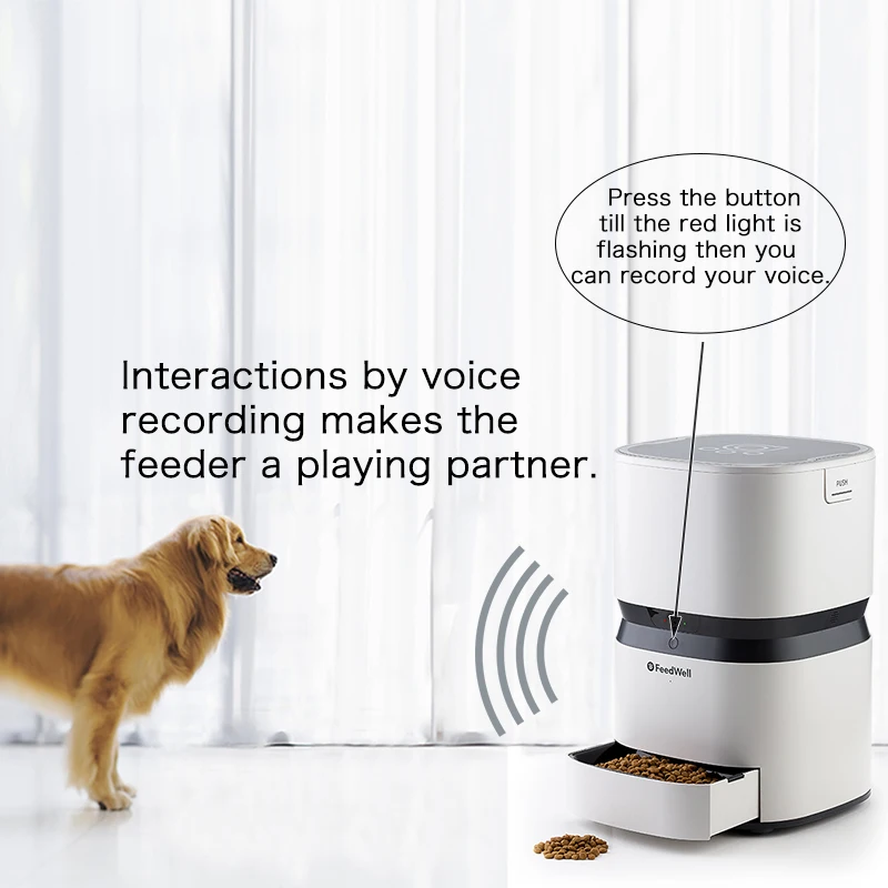 

8L Smart Feeder Automatic Food Dispenser for Cats and Dogs Large Capacity with Voice Recorder and Timer Programmable Dog Bowl