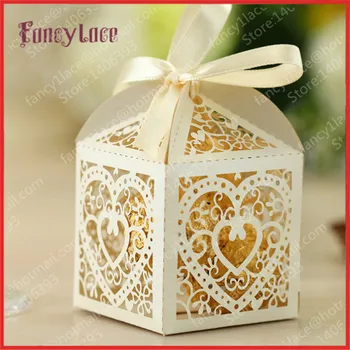 

2017 Hot Sale Valentine's Day Candy Box Laser Cut Heart-Shaped Gift Box Customized for Wedding Decoration Party Decoration 25X