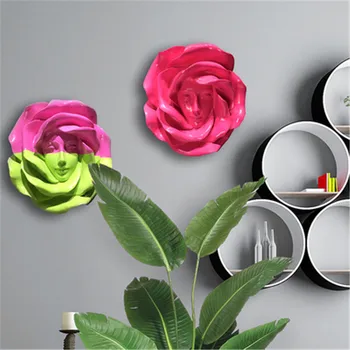 

Personality Arts Colored Drawing Stereoscopic Rose Mask Face Resin Craftwork Wall Hangings KTV Background Wall Ornaments X1720