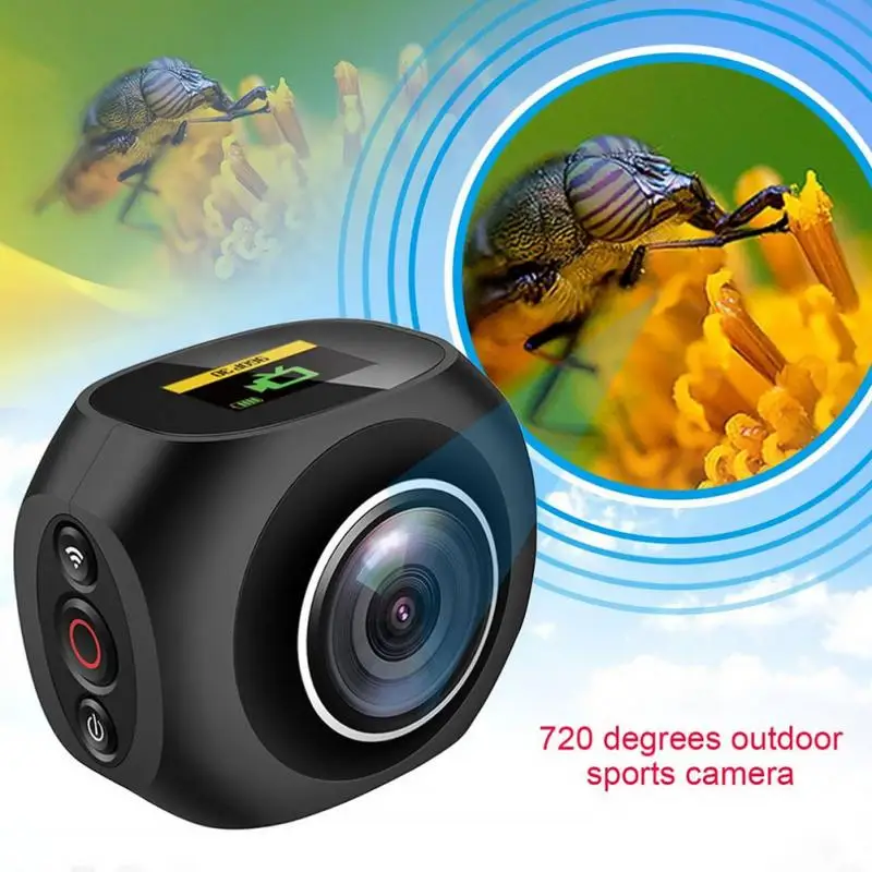 

Handheld Unique Dual Lens Video VR Mini Sports Camera 4K HD 360 Degree Graden Panoramic For PANO360