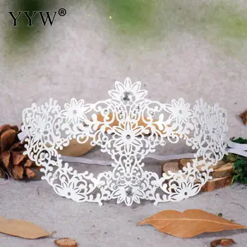 

1pcs White Mask Gold Silver Sexy Hollow Masquerade Masks For Carnival Halloween Praty Half Face Masks Woman Costume Prom Props