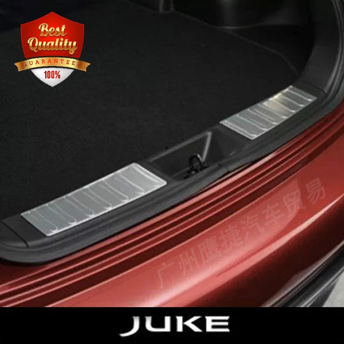 Prix pour Haute Qualité En Acier Inoxydable intégré dans pare-chocs arrière plaque de pied fit pour NISSAN JUKE 2010-2015 Auto arrière seuil couverture Prix pour Haute Qualité En Acier Inoxydable intégré dans pare-chocs arrière plaque de pied fit pour NISSAN JUKE 2010-2015 Auto arrière seuil couverture