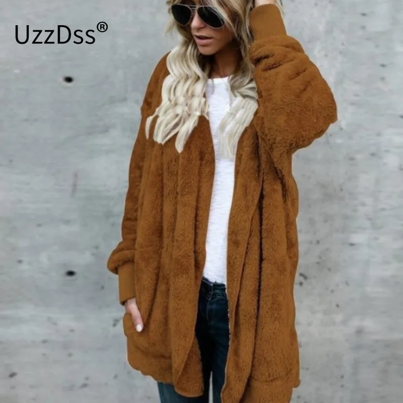 long teddy bear coat with hood