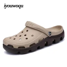 2017 Nuevas Llegadas de Verano Sandalias de Los Hombres zapatos de La Marca de Moda IYOUWOQU En Slip Para Hombre Zapatillas Plus size Pareja Al Aire Libre Sandalias de Playa