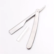 50 шт. 16,5x1,5 см Мужская прямая Опасная бритва стальная бритва складной нож для бритья Инструменты для удаления волос+ 1 лезвие гравировка логотип 6104