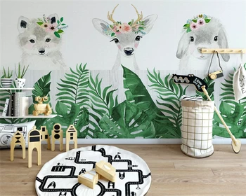 

beibehang Custom Modern Wallpaper Animal Elephant Bear Squirrel Penguin Children Room Background papel de parede wall papers