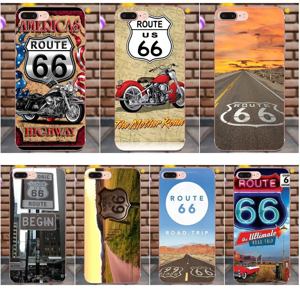 

Silicone Case For Apple iPhone X XS Max XR 4 4S 5 5C 5S SE 6 6S 7 8 Plus Route 66 Automotive Motorcycle