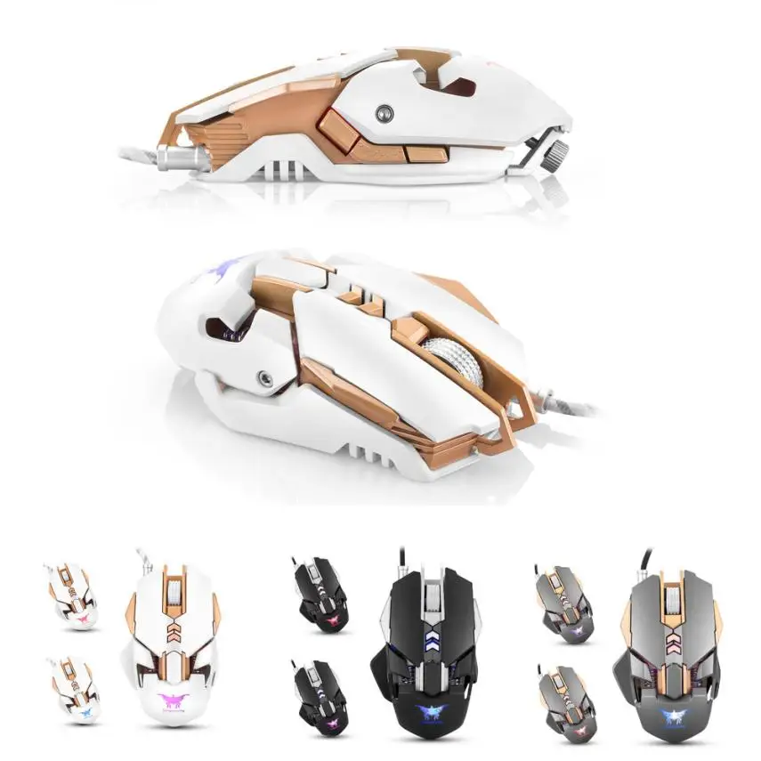 

2019 New Combaterwing 7 Buttons 1.7m LED Light CW30 Adjustable 3200DPI Wired Gaming Mouse Mice For Computer high quality