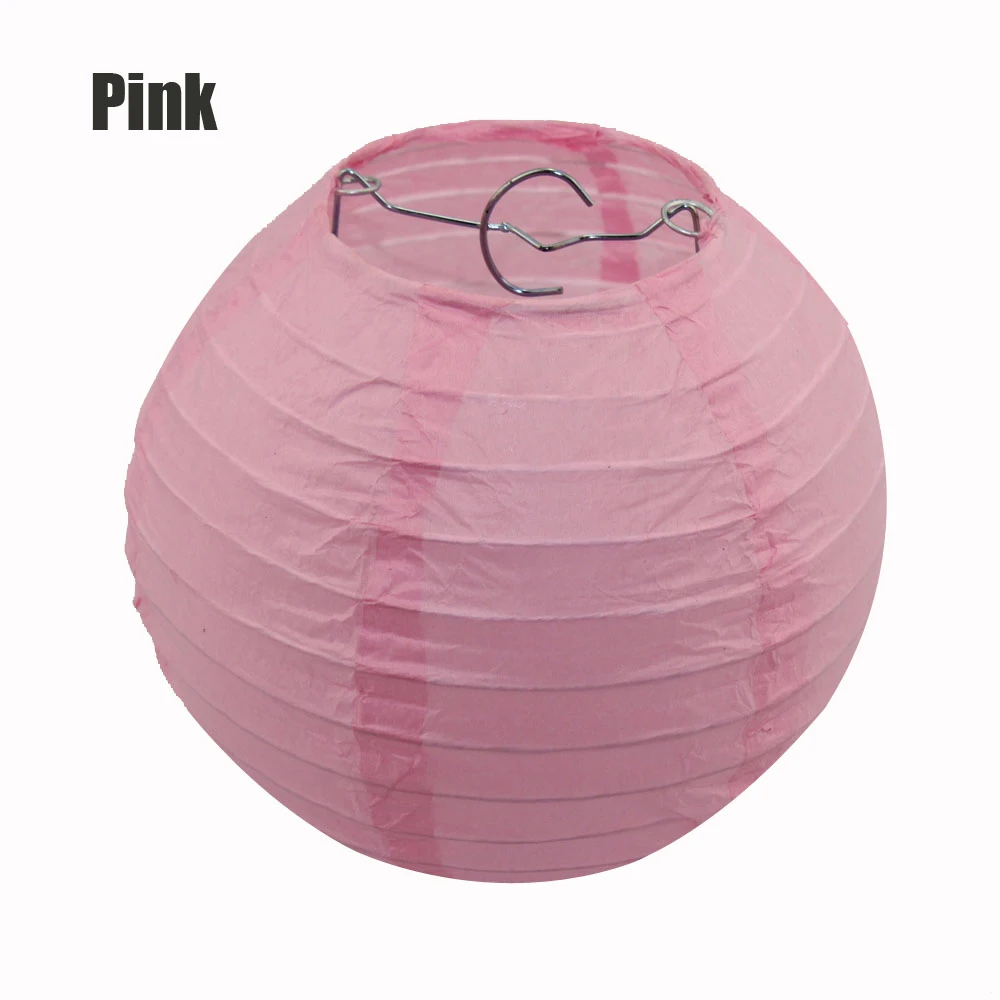 10 шт./лот " 8" 1" 12" 1" 16" белый/розовый 20 цветов круглые бумажные фонари для свадебной вечеринки украшения церемонии подвесные фонари - Цвет: pink