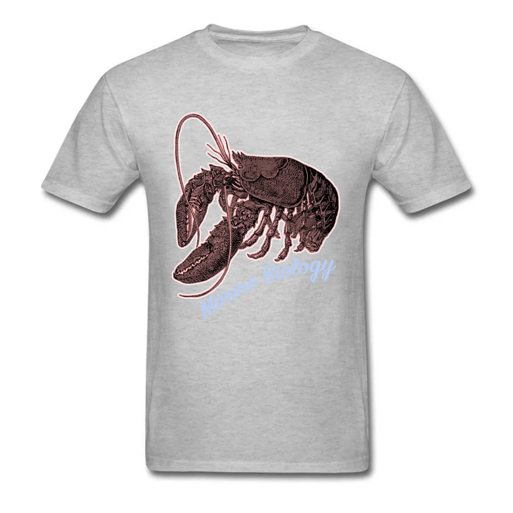  Men Tshirts cosie Hip hop T Shirt Pure Cotton Round Neck Short Sleeve Camisa Sweatshirts Summer/Fall Free Shipping Marine Biology Lobster Illustration Oceanography Marine Li grey