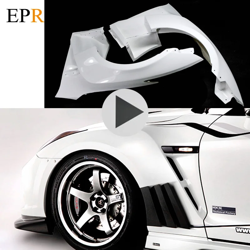 

Car Accessories R35 GTR FRP Fiber Glass Rear Fender With Apron Body Kit Car-styling For R35 Fender Rear LB Style Wheel Cover