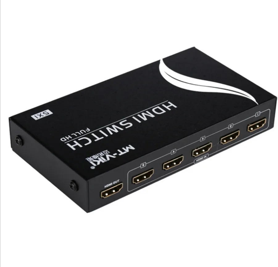 

MT-VIKI 5x1 5 Way HDMI Switch 5 input 1 output Port support 3D and 1080P with IR Remote Controller and Metal Housing MT-SW501-MH