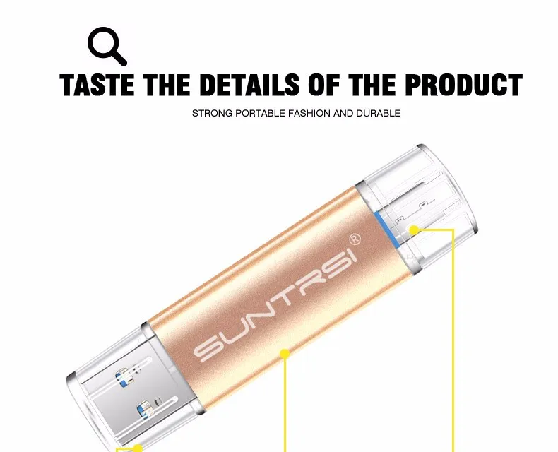 Suntrsi USB3.0 флешки 16 Гб оперативной памяти, 32 Гб встроенной памяти OTG флеш-накопитель для смартфонов и ПК высокого Скорость USB3.0 флеш-накопитель