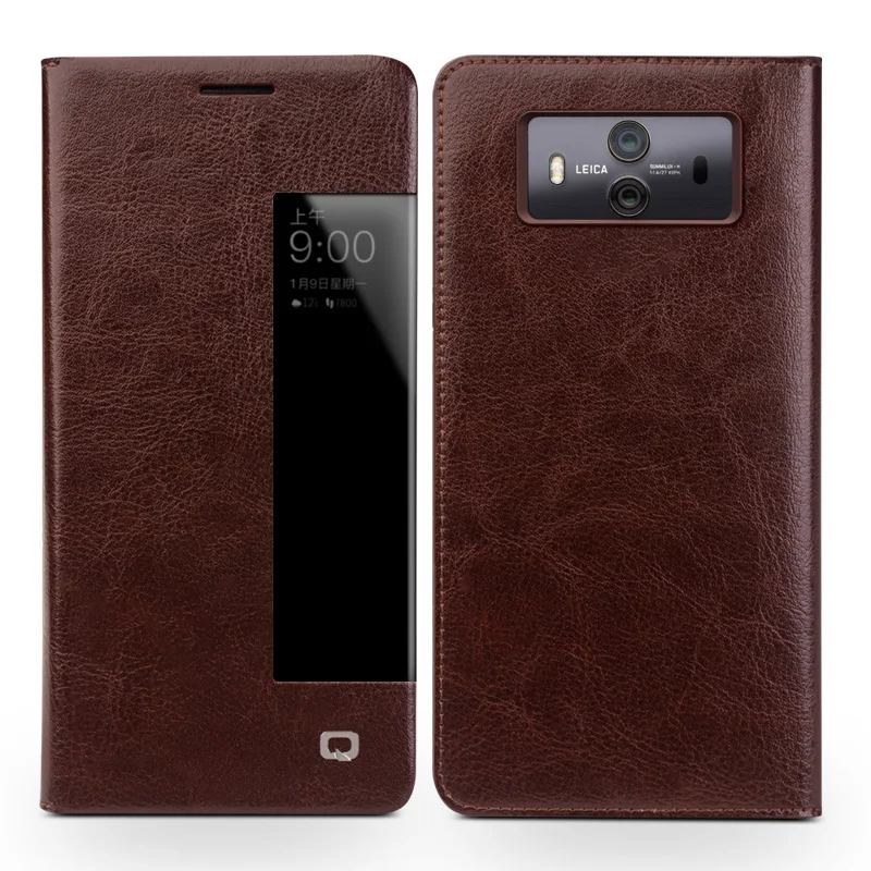 

QIALINO Fashion Genuine Leather Case for Huawei Mate10 Ultrathin Flip Bag Sleep Wake Function 5.9inch Phone Cover for mate10 pro