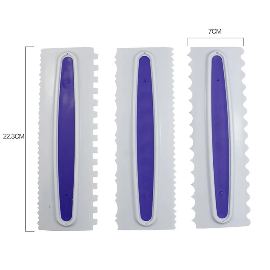 Zero Горячие 3 шт. торт край сбоку скребки пластик резак сливочное масло крем Smoother инструменты дропшиппинг B7811