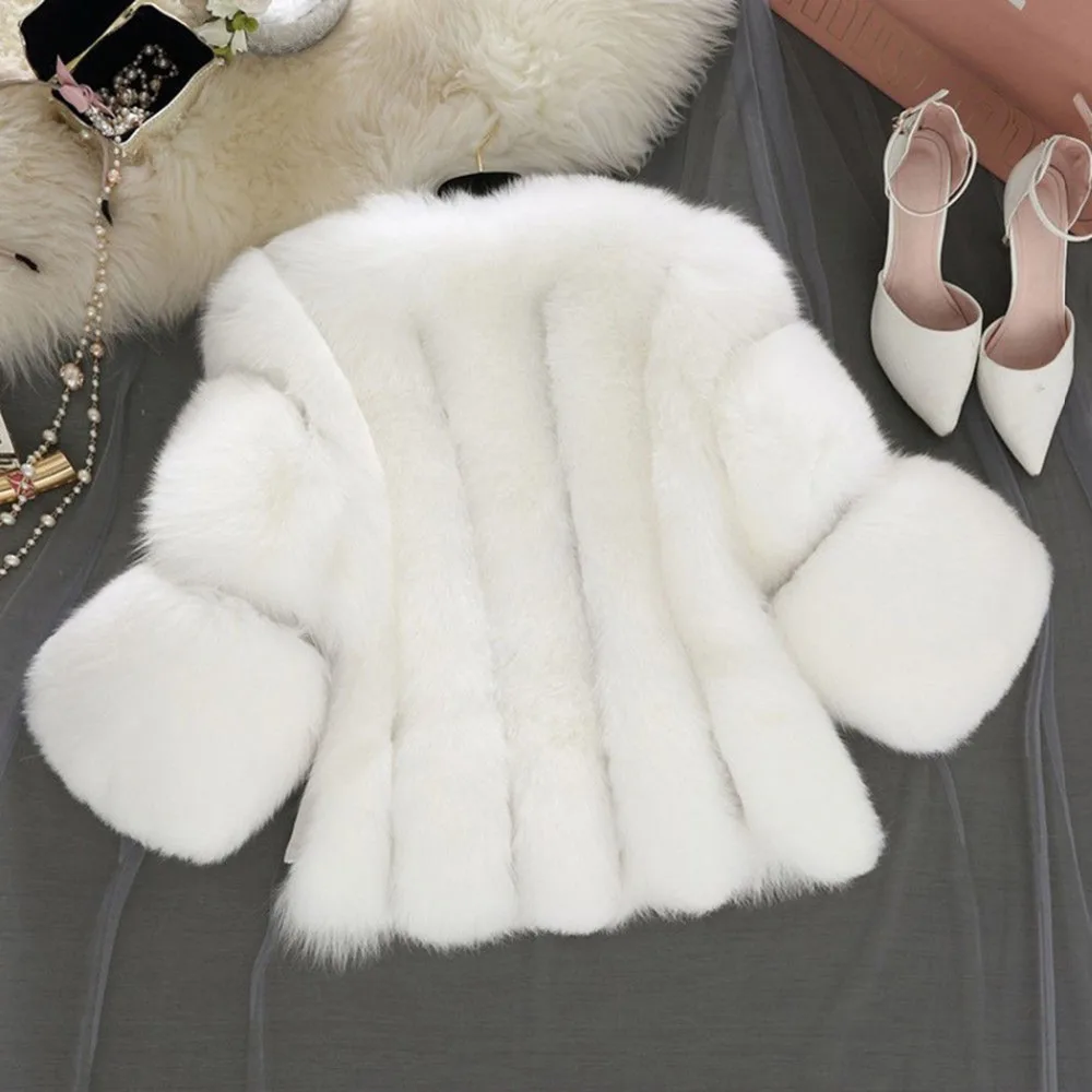 Большие размеры, женские зимние пальто из искусственного лисьего меха, пушистый жилет на молнии, теплый жилет, короткий пушистый меховой кардиган, верхняя одежда, тонкая куртка, пальто