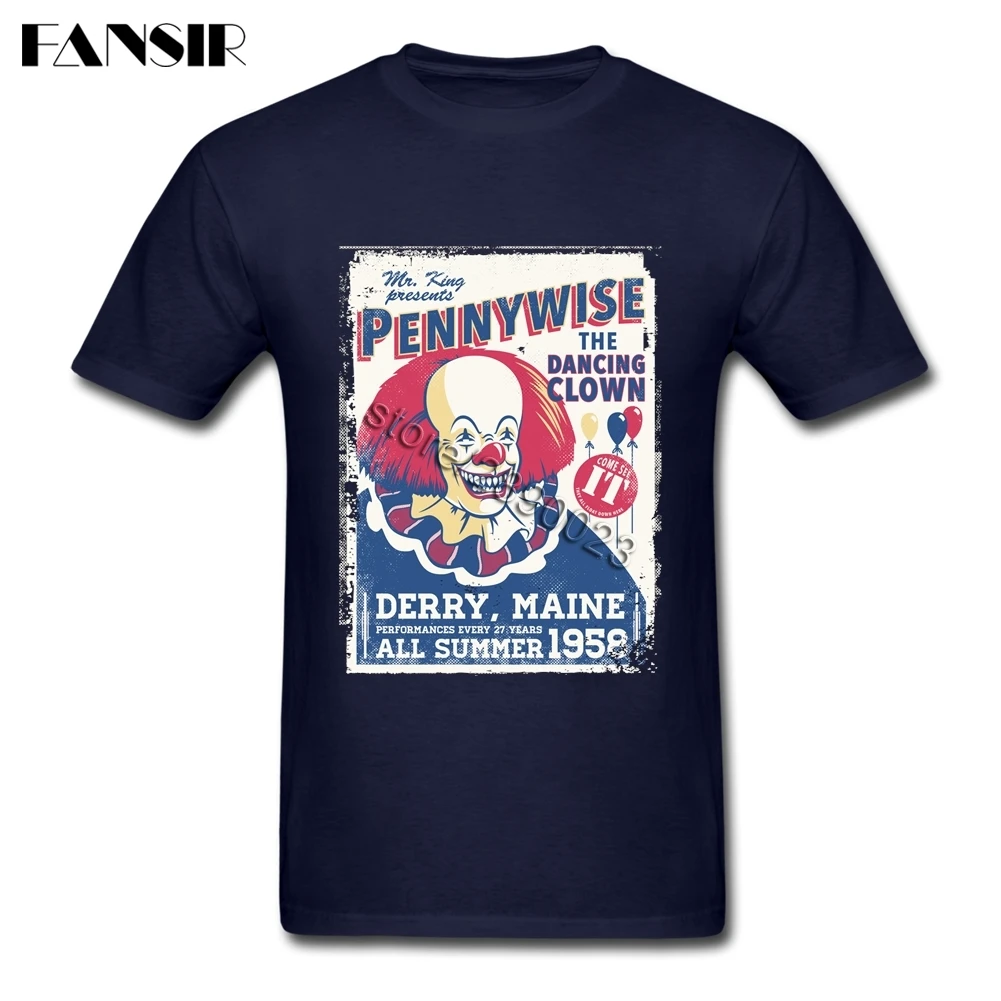 

Geek The Dancing Clown Pennywise Tshirt Homme Short Sleeve Crewneck Cotton Men T Shirt Streetwear Big Size