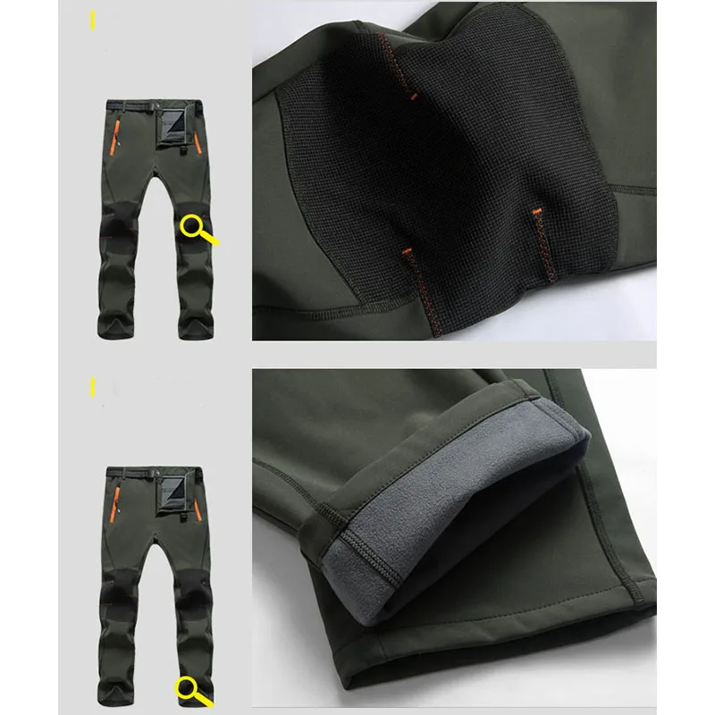 Befusy invierno Windstopper Softshell al aire libre escalada Senderismo Pantalones mujer Camping Trekking hombres pantalones Deporte Pantalon Senderismo