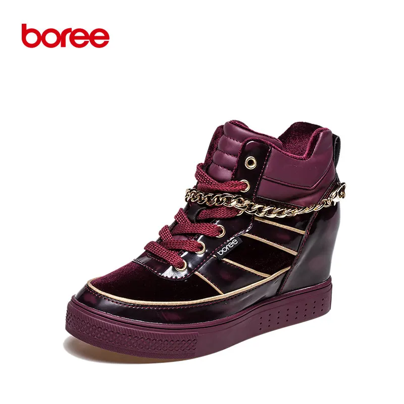 

Boree Winter Women 's Casual Shoes Fashion Sneakers Height Increase Short Plush Superstar Metal Decoration Zapatillas Mujer 8107