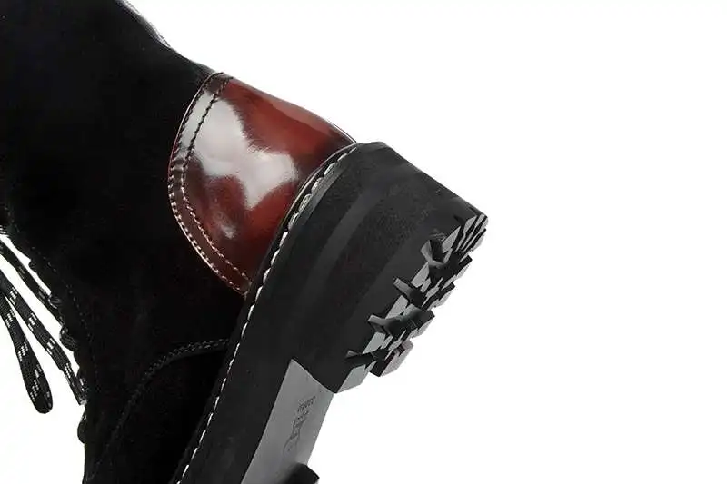 Krazing Pot 2018 genuine leather med heels round toe punk motorcycle boots women superstar party gradient color ankle boots L91