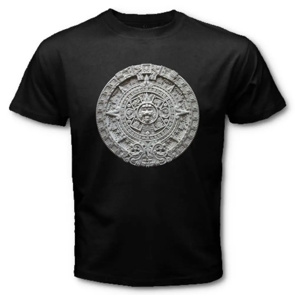 

2019 Funny Aztec Calendar Sun Stone Sunstone Mexican Art Carving Maya Mayans T-Shirt Azs Unisex Tee