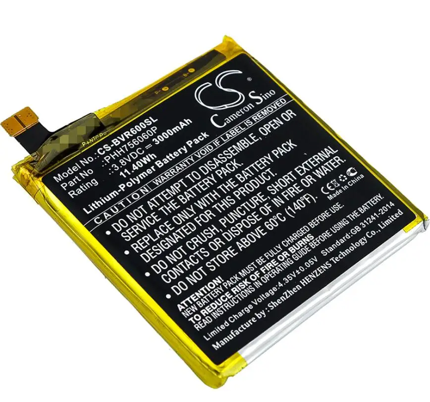 Аккумулятор Cameron Sino 3000 мАч для батарей BLACKVIEW BV6000 BV6000S PHH756060P | Мобильные телефоны и